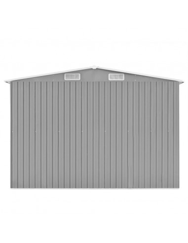 Casetta da Giardino 257x298x178 cm in Metallo Grigio