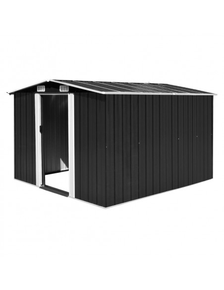 Casetta da Giardino 257x298x178 cm in Metallo Antracite
