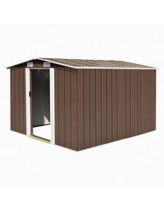 Casetta da Giardino 257x298x178 cm in Metallo Marrone 2