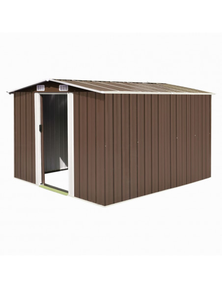 Casetta da Giardino 257x298x178 cm in Metallo Marrone