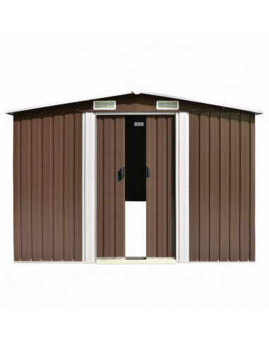 Casetta da Giardino 257x298x178 cm in Metallo Marrone