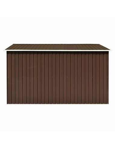 Casetta da Giardino 257x298x178 cm in Metallo Marrone