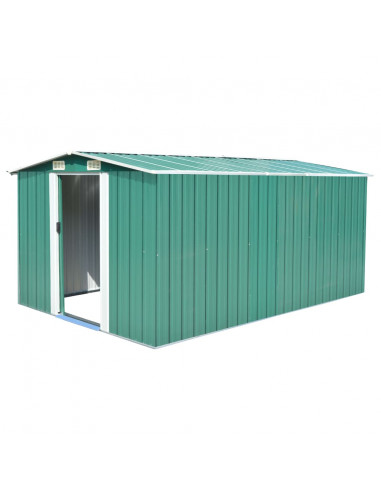 Casetta da Giardino 257x392x181 cm in Metallo Verde