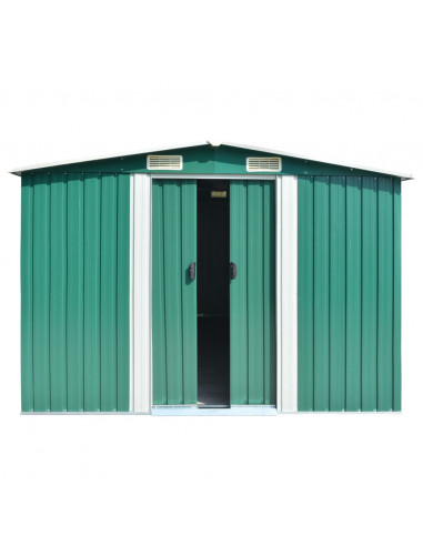 Casetta da Giardino 257x392x181 cm in Metallo Verde