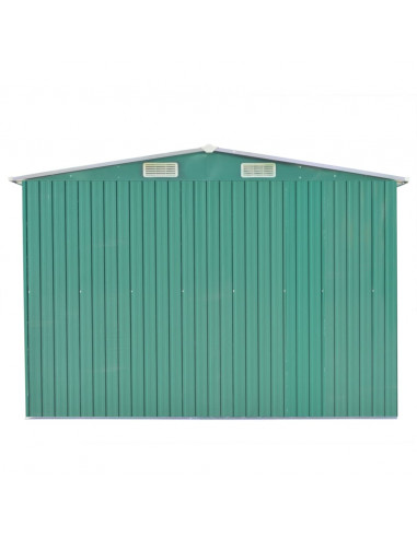 Casetta da Giardino 257x392x181 cm in Metallo Verde