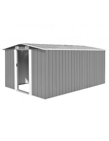 Casetta da Giardino 257x392x181 cm in Metallo Grigio