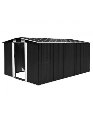 Casetta da Giardino 257x392x181 cm in Metallo Antracite