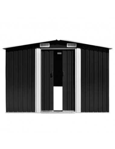 Casetta da Giardino 257x392x181 cm in Metallo Antracite