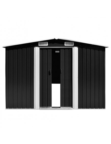 Casetta da Giardino 257x392x181 cm in Metallo Antracite