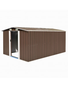 Casetta da Giardino 257x392x181 cm in Metallo Marrone 2