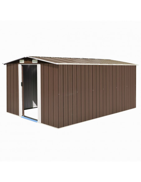 Casetta da Giardino 257x392x181 cm in Metallo Marrone
