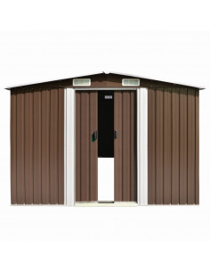 Casetta da Giardino 257x392x181 cm in Metallo Marrone 2