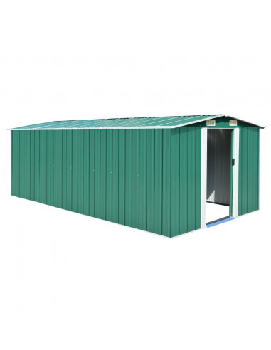 Casetta da Giardino 257x489x181 cm in Metallo Verde