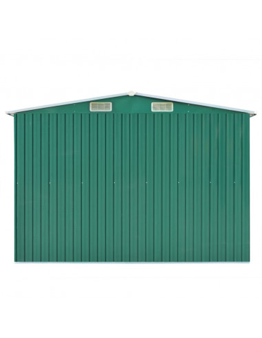 Casetta da Giardino 257x489x181 cm in Metallo Verde