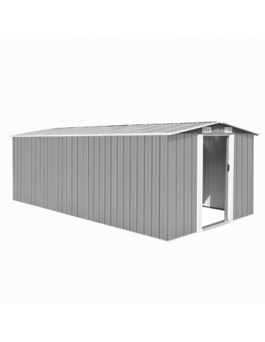 Casetta da Giardino 257x489x181 cm in Metallo Grigio