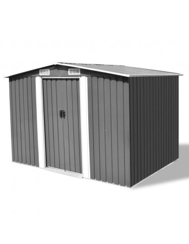 Capanno per Attrezzi in Metallo Grigio 257x205x178 cm