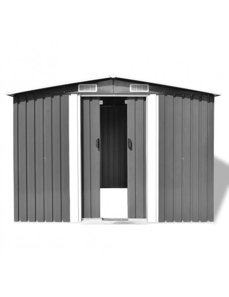 Capanno per Attrezzi in Metallo Grigio 257x205x178 cm