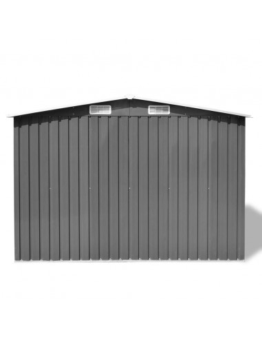 Capanno per Attrezzi in Metallo Grigio 257x205x178 cm