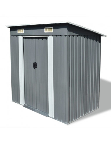 Capanno da Giardino Grigio Metallo
