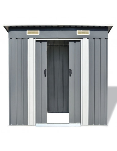 Capanno da Giardino Grigio Metallo