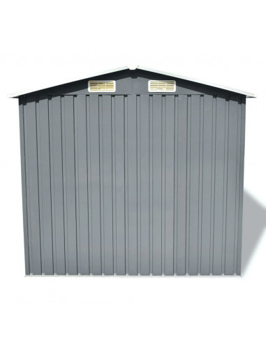 Capanno per Attrezzi in Metallo Grigio 204x132x186 cm