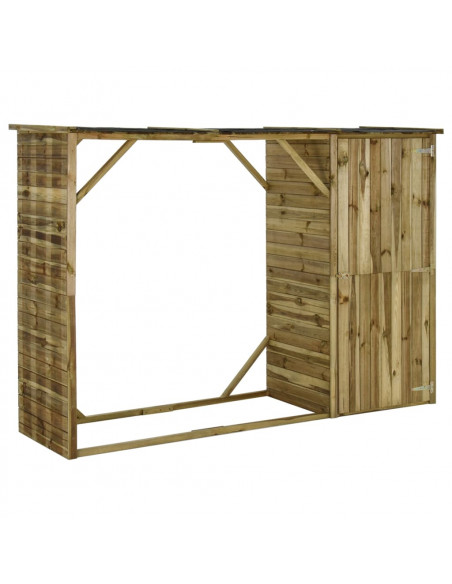 Capanno per Attrezzi e Legna Giardino in Pino 253x80x170cm