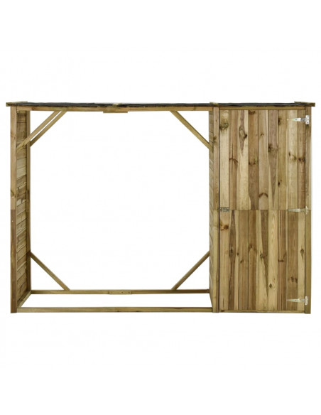 Capanno per Attrezzi e Legna Giardino in Pino 253x80x170cm