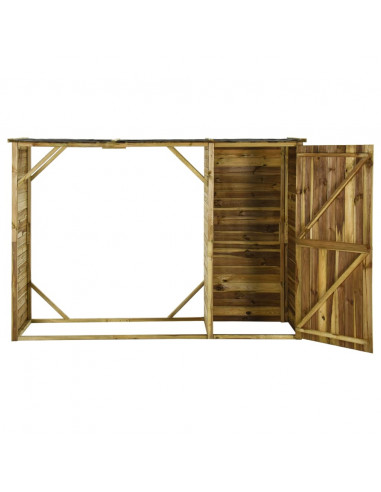 Capanno per Attrezzi e Legna Giardino in Pino 253x80x170cm