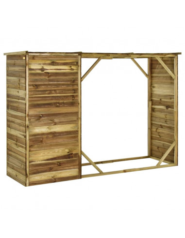Capanno per Attrezzi e Legna Giardino in Pino 253x80x170cm
