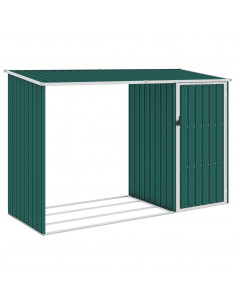 Capanno per Legna Verde 245x98x159 cm in Acciaio Zincato 2
