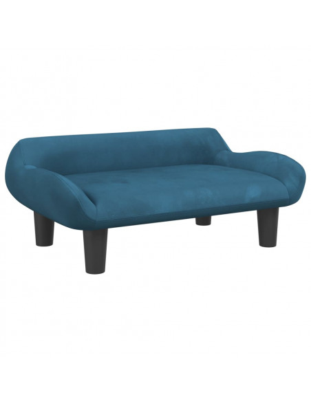 Divano per Bambini Blu 70x40x24 cm in Velluto
