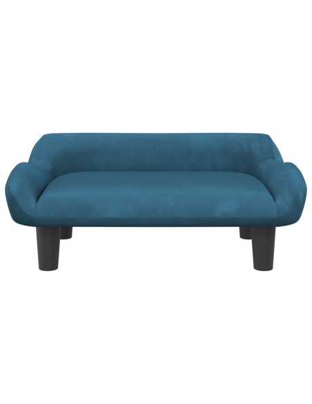 Divano per Bambini Blu 70x40x24 cm in Velluto