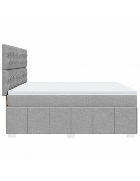 Giroletto a Molle con Materasso Grigio Chiaro180x200 cm Tessuto