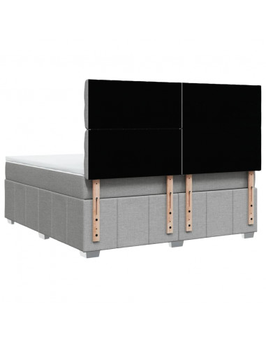 Giroletto a Molle con Materasso Grigio Chiaro180x200 cm Tessuto