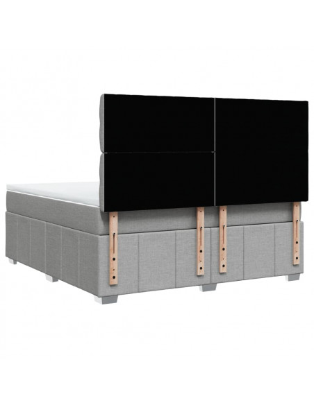 Giroletto a Molle con Materasso Grigio Chiaro180x200 cm Tessuto