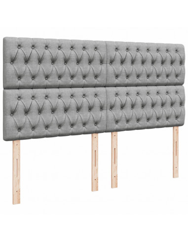 Giroletto a Molle con Materasso Grigio Chiaro180x200 cm Tessuto