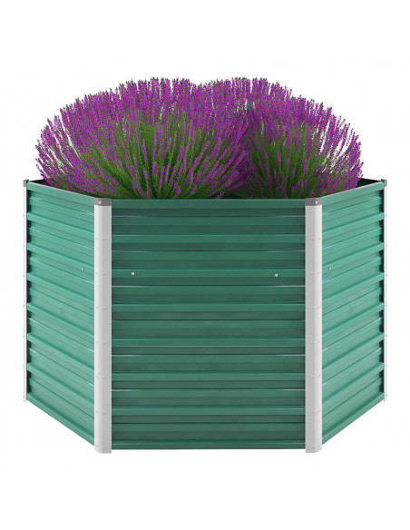 Letto Rialzato Giardino in Acciaio Zincato 129x129x77 cm Verde