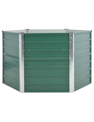 Letto Rialzato Giardino in Acciaio Zincato 129x129x77 cm Verde