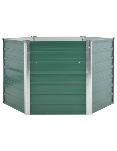 Letto Rialzato Giardino in Acciaio Zincato 129x129x77 cm Verde