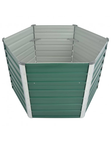 Letto Rialzato Giardino in Acciaio Zincato 129x129x77 cm Verde