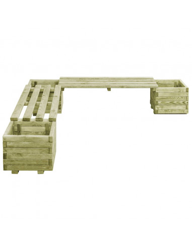 Fioriera da Giardino con Panca in Legno di Pino Impregnato