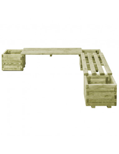 Fioriera da Giardino con Panca in Legno di Pino Impregnato