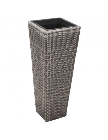 Letti Rialzati da Giardino 3 pz in Polyrattan Grigio