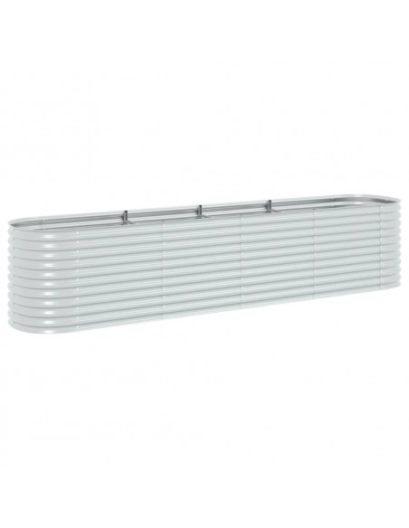 Letto Rialzato Giardino 400x80x81 cm in Acciaio Zincato Argento