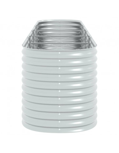 Letto Rialzato Giardino 400x80x81 cm in Acciaio Zincato Argento