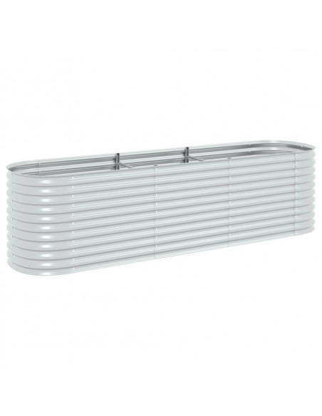 Letto Rialzato Giardino 320x80x81 cm in Acciaio Zincato Argento