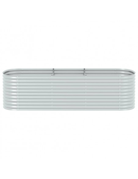 Letto Rialzato Giardino 320x80x81 cm in Acciaio Zincato Argento