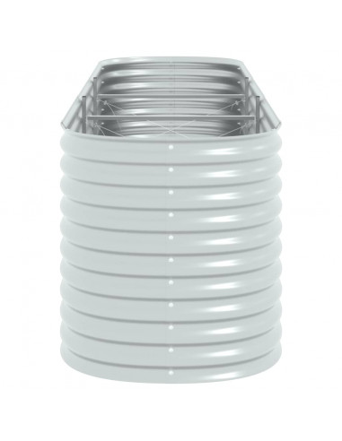 Letto Rialzato Giardino 320x80x81 cm in Acciaio Zincato Argento