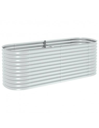 Letto Rialzato Giardino 240x80x81 cm in Acciaio Zincato Argento