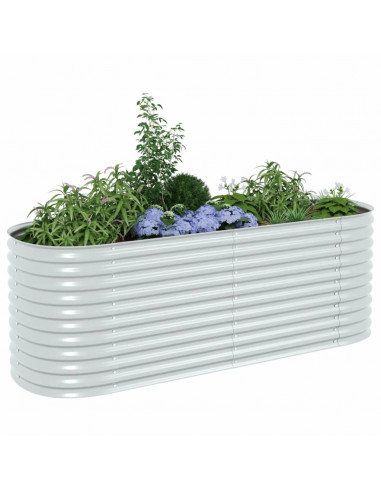 Letto Rialzato Giardino 240x80x81 cm in Acciaio Zincato Argento